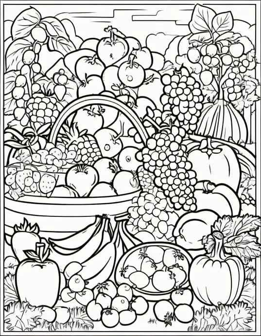 Colorful Fruit and Vegetable Garden Party