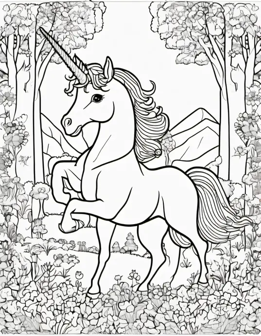 Unicorn Forest Coloring Adventure