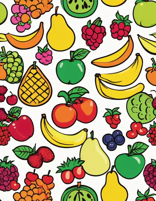 Delicious Fruit Rainbow Coloring Page