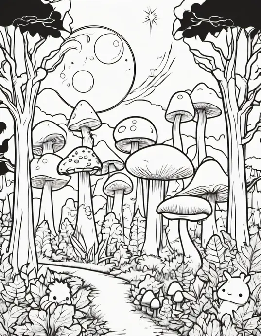 Color Monster Forest Under the Moonlight