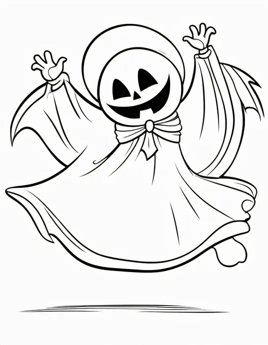 Spooktacular Ghost Coloring Page for Kids