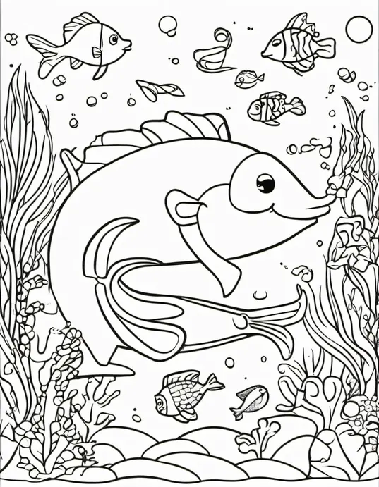 Coloring Peppa Pig's Underwater Adventure Scene