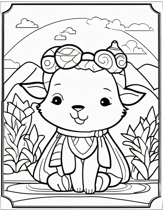 Sweet Candyland Coloring Page for Kids