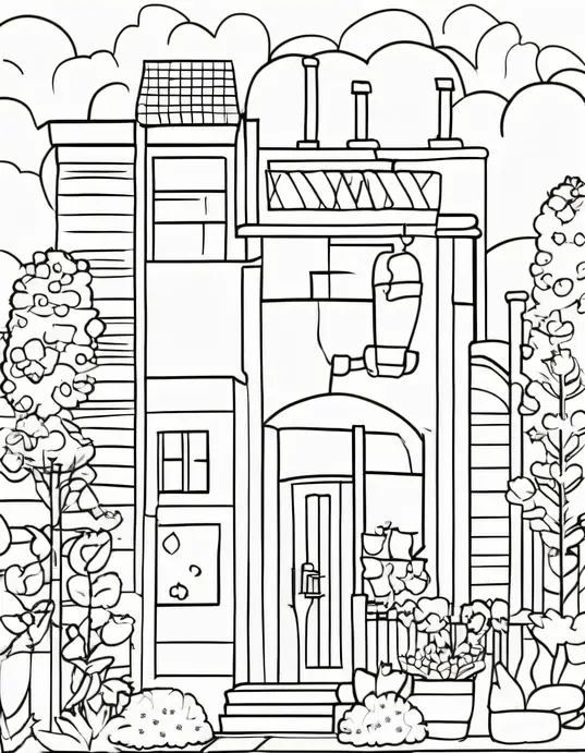 Colorful Chicken Coop Scene for Kids