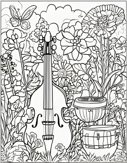 Color and Sing: A Garden of Musical Instruments