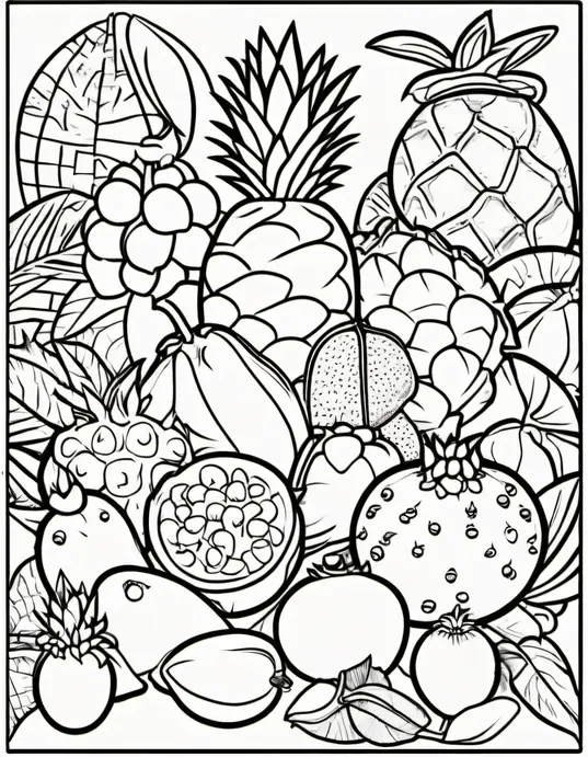 Exotic Fruit Jungle Coloring Adventure