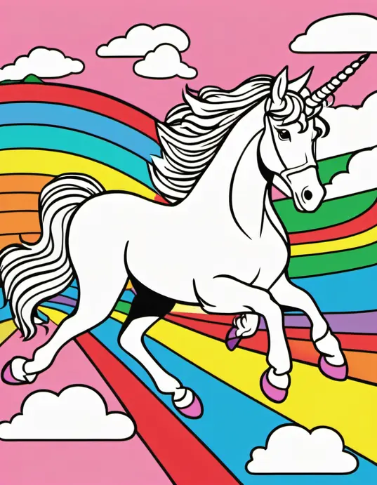 Colorful Unicorn Rainbow Maze for Kids