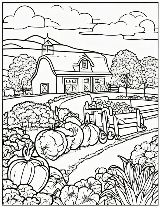 Colorful Farm Vegetable Garden