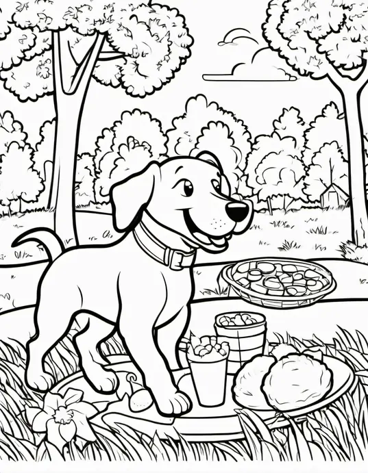 Color and Play: Happy Puppy Picnic in the Park