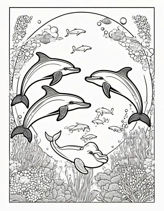 Underwater Dolphin Coloring Adventure