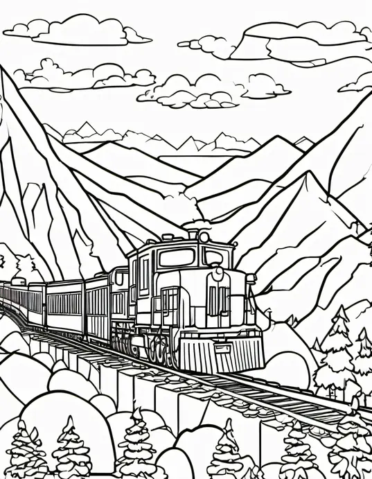 Color Trains Chugging Through Mountain Tunnels