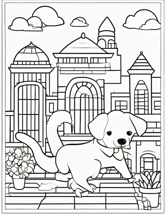 Coloring Happy Unicorn Cupcake Scene