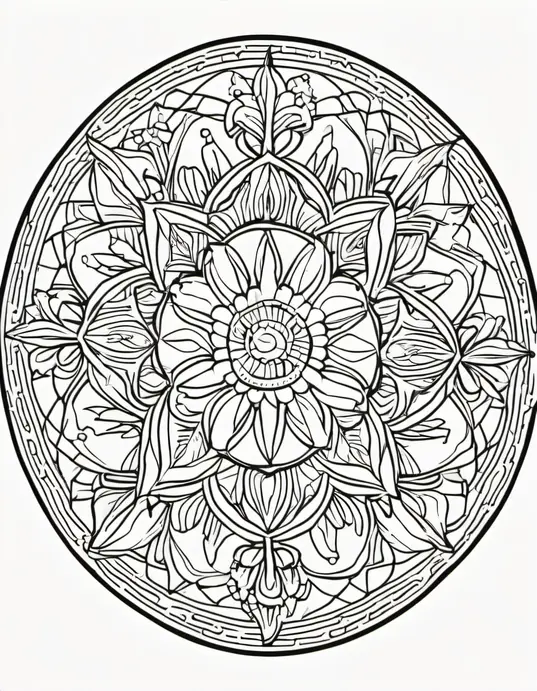 Colorful Ocean Mandala for Kids to Explore