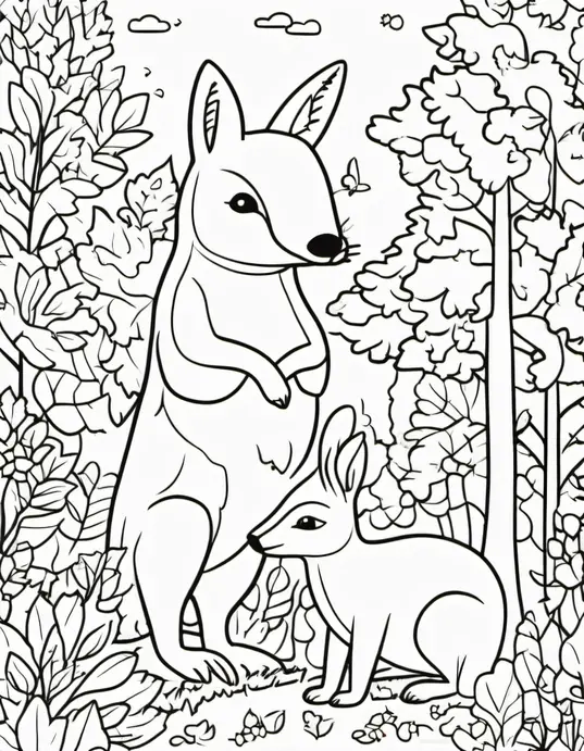 Autumn Forest Animals Coloring Page