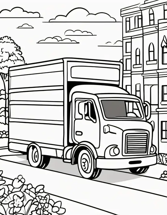 Coloring Trucks at Sunset Playground