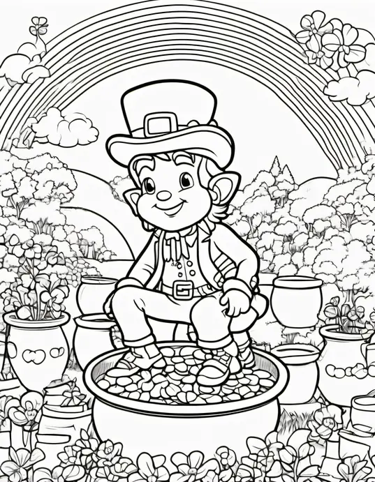 Leprechaun Rainbow Coloring Adventure for St. Patrick's Day