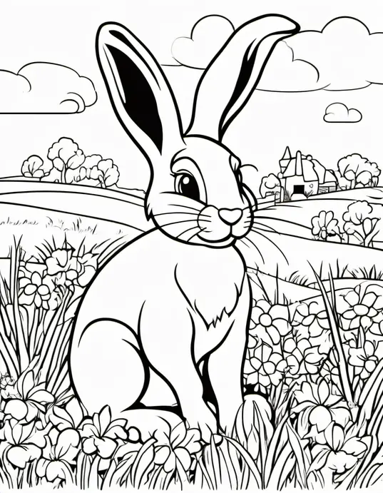 Easter Bunny Coloring Page for Kids