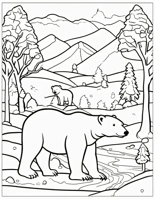 Colorful Polar Bear Playground Scene
