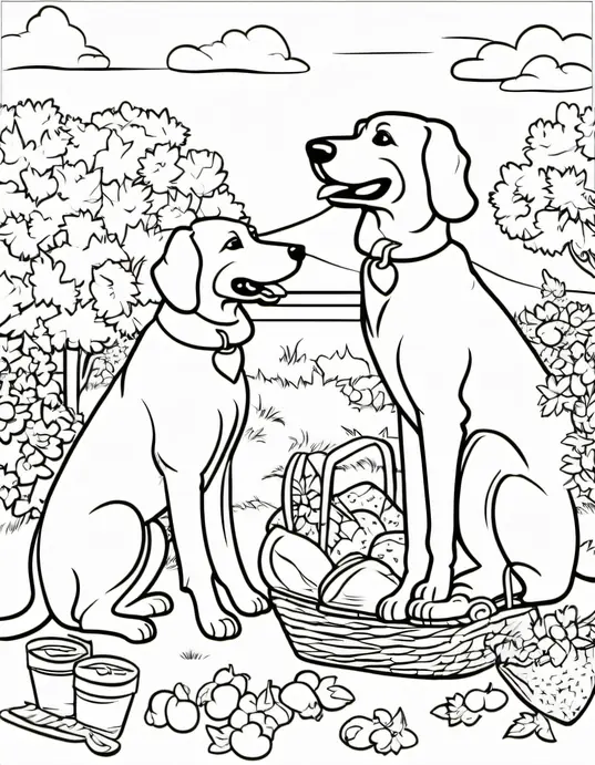 Color and Play: Sunny Day Puppy Picnic