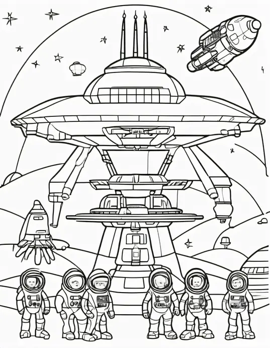 Moonbase Coloring Adventure: Alien Friends