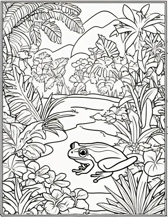 Color and Discover Tropical Tree Frog Jungle