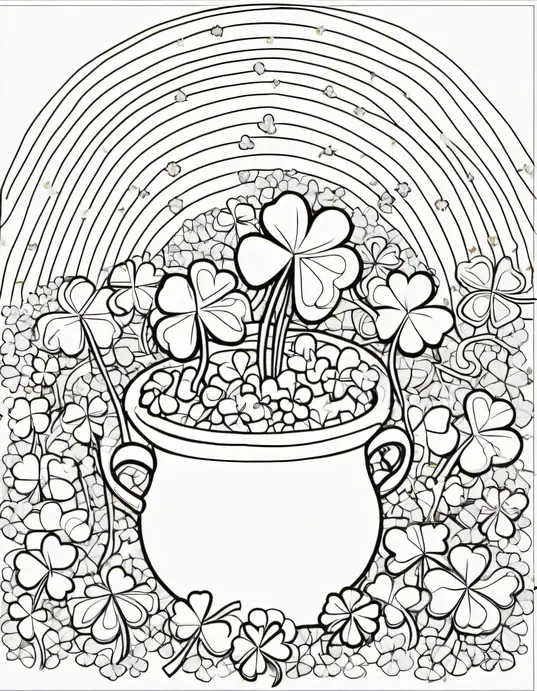Luck of the Irish: Shamrock Field Coloring Page