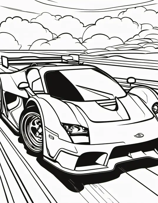 Colour Vibrant Sunset Race Car Scene