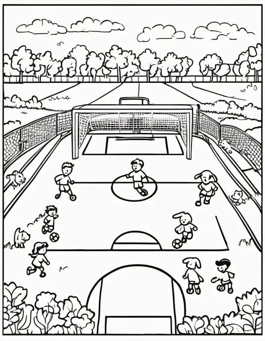 Paw-some Soccer Puppies Coloring Page