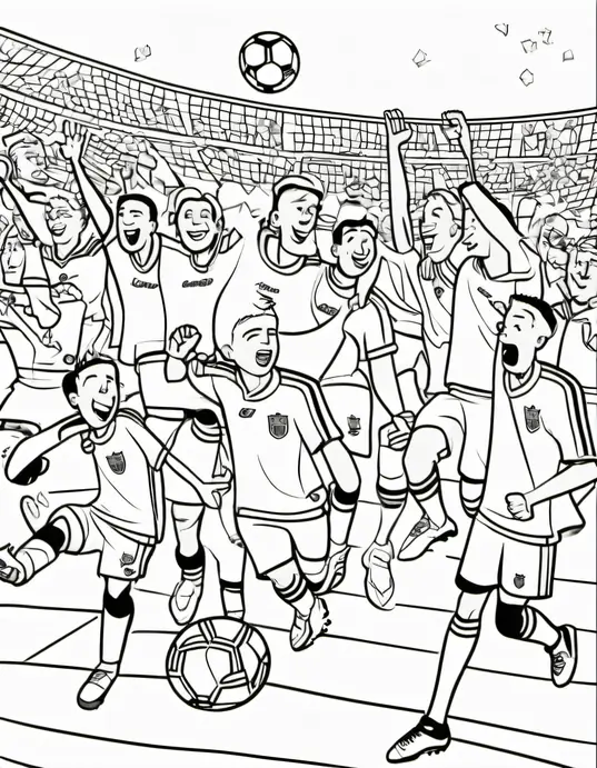 Color and Play: Super Soccer Stars Coloring Scene