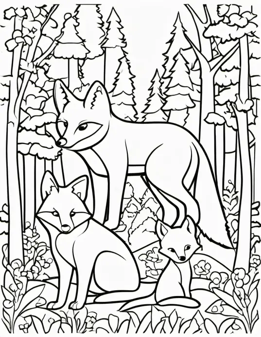 Color and Discover Forest Fox Friends