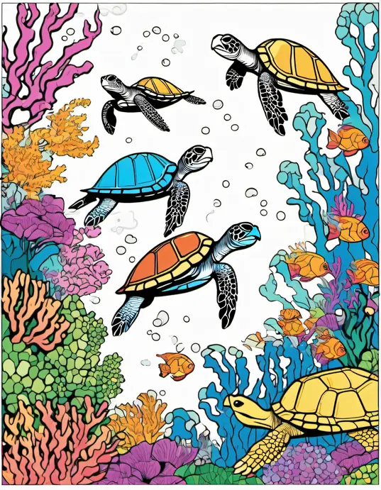 Explore Underwater Turtle Coloring Fun!