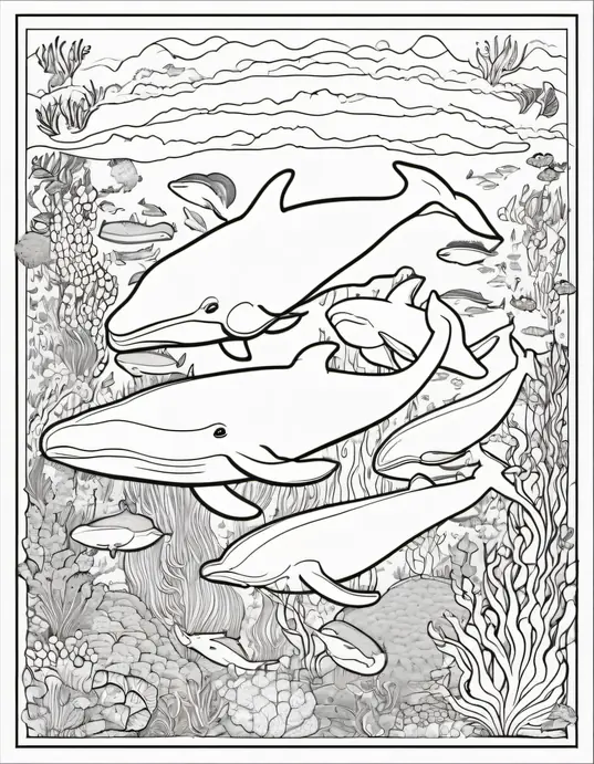 Color Whales Underwater Rainbow Reef