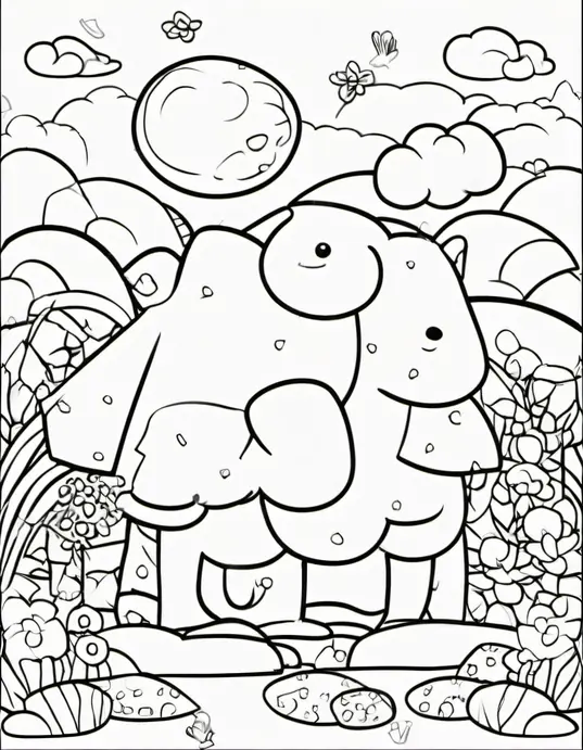 Turkey-tastic Thanksgiving Coloring Scene