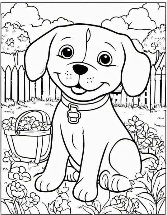 Color and Play: Happy Puppy Picnic in the Park