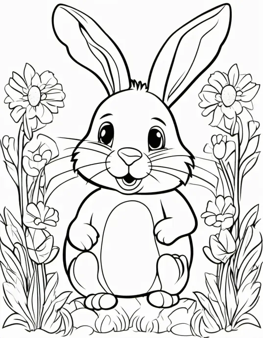 Easter Bunny Coloring Page for Kids