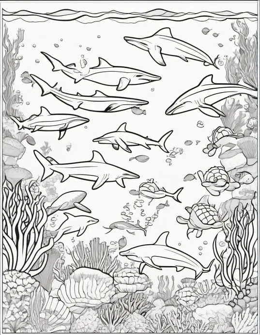 Underwater Shark Coloring Adventure