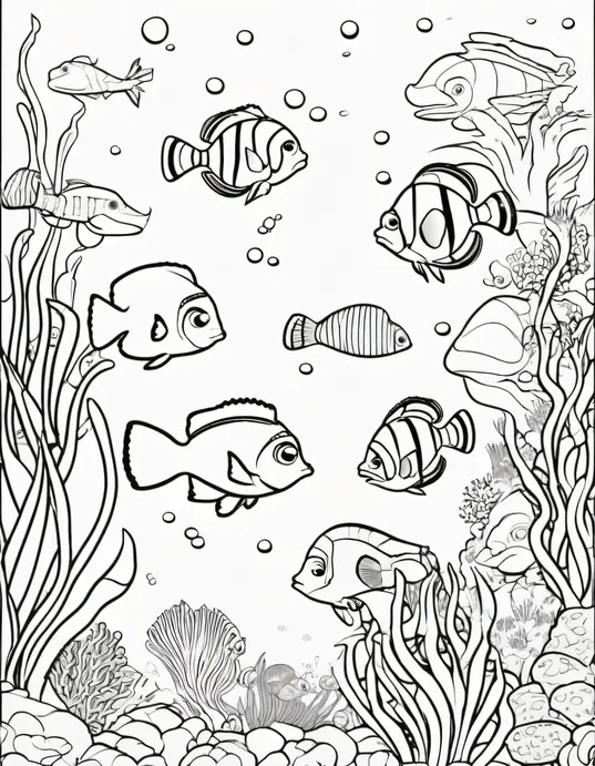Color and Play: Ocean Friends Underwater Scene