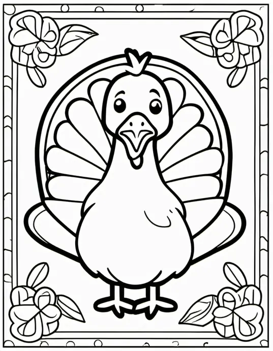 Turkey Coloring Page: Feather Fun Festivity