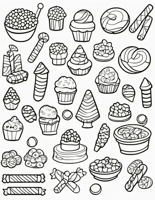 Sweet Candyland Coloring Page for Kids