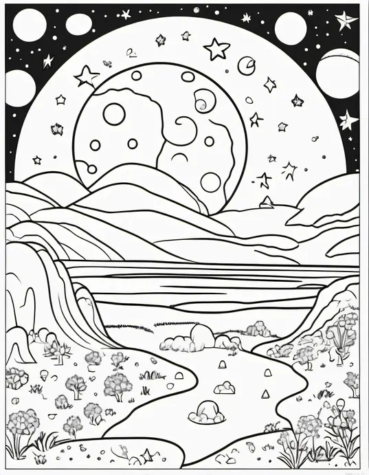 Moon Crater Coloring Adventure