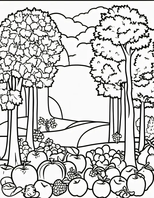 Color Fruit Forest Adventure Scene