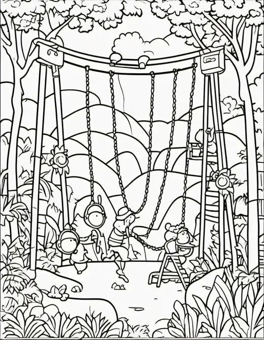 Color Monster Playground Jungle Scene