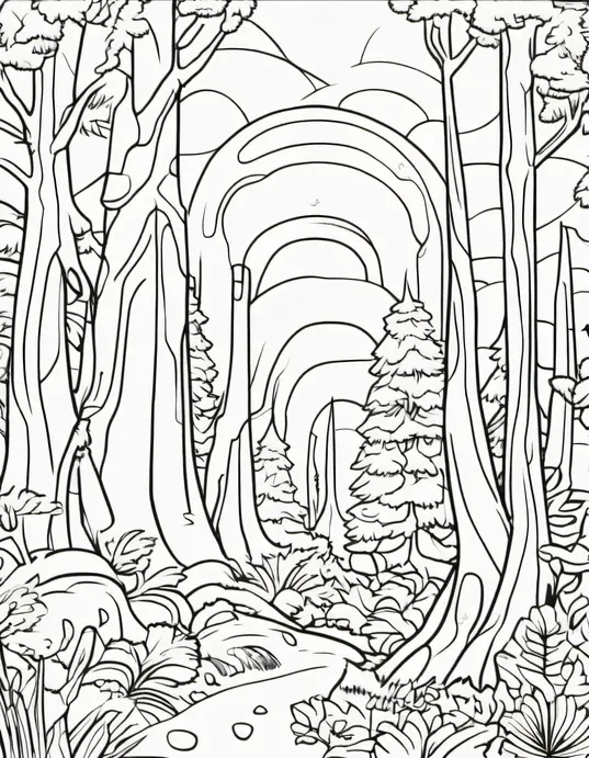 Extraterrestrial Forest Coloring Adventure