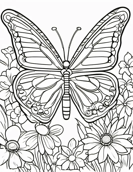 Butterfly Garden Coloring Patterns for Kids
