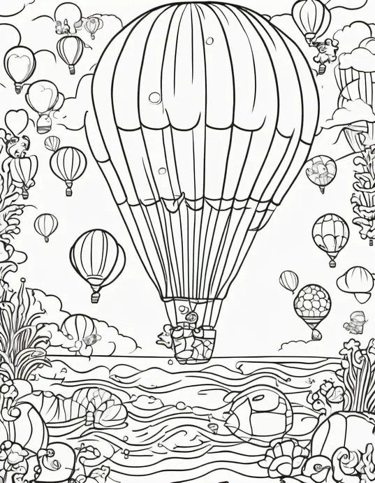 Colorful Underwater Balloon Party Scene for Kids