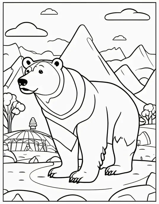 Colouring a Sunny Polar Bear Playground