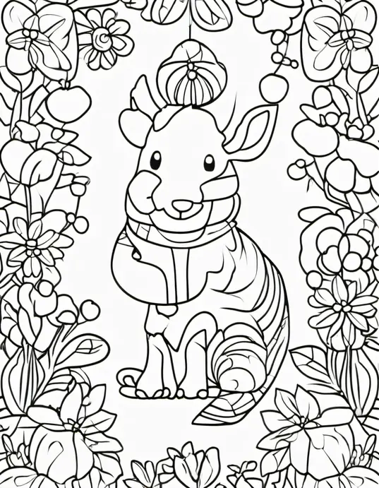 Snowflake Forest Coloring Page for Kids