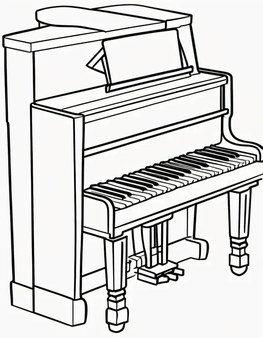 Joyful Piano Keys Coloring Page for Kids