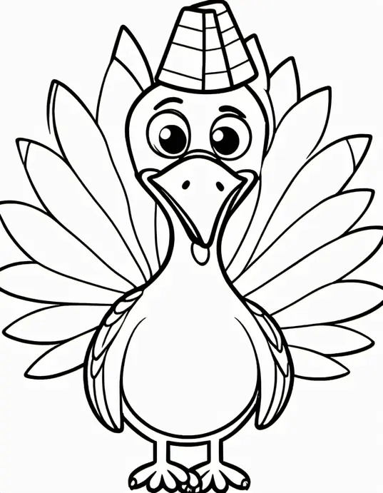 Turkey Craft Coloring Page for Kids: Feathered Friends Celebration