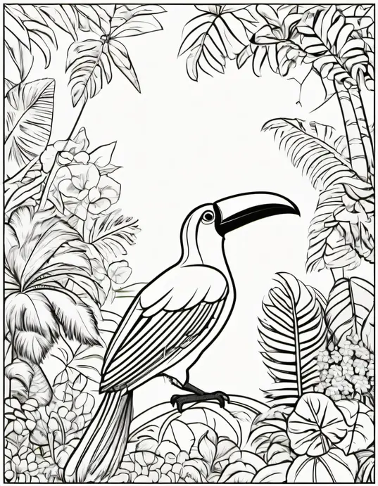 Explore Vibrant Toucan Coloring Page
